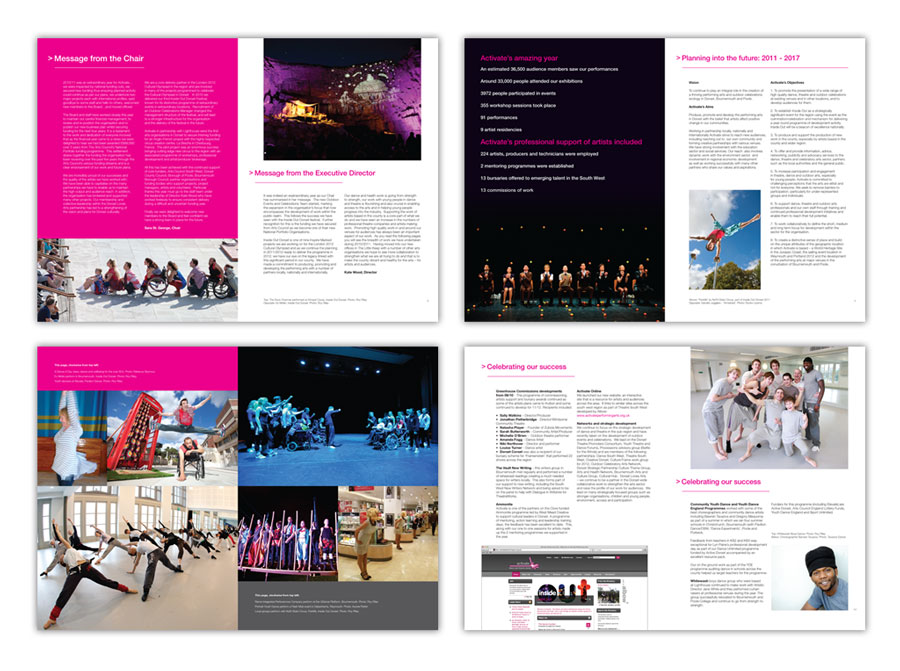 Activate Performing Arts Annual Report Design