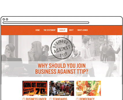 Business Against TTIP Campaign Microsite Design