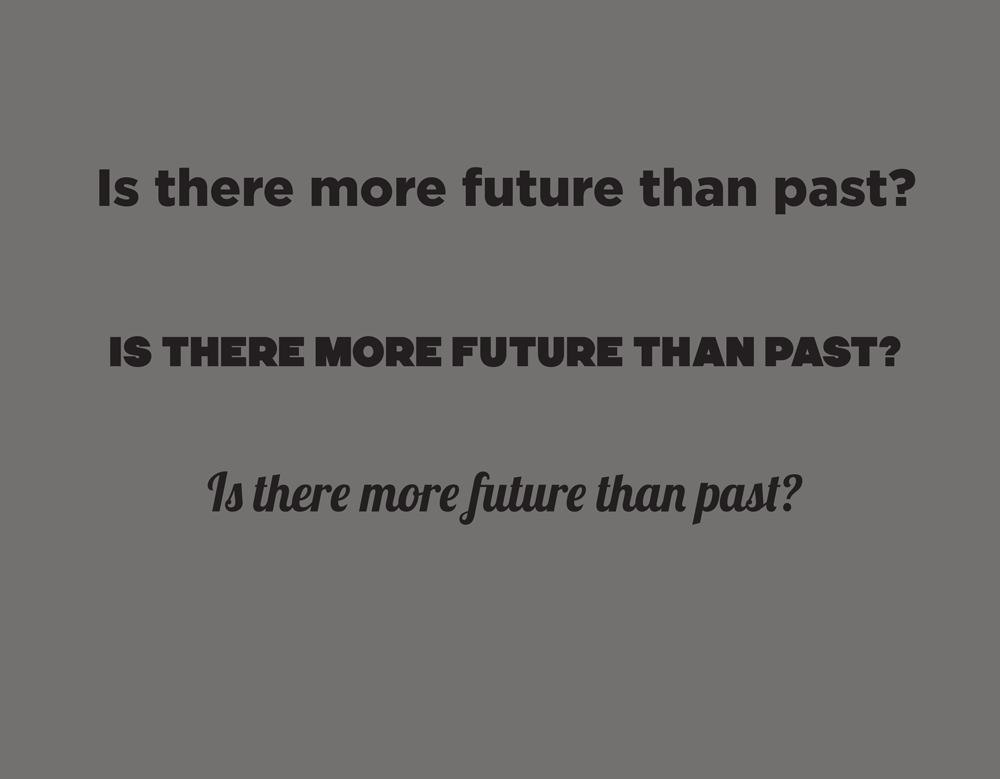Example of main phrase in different fonts