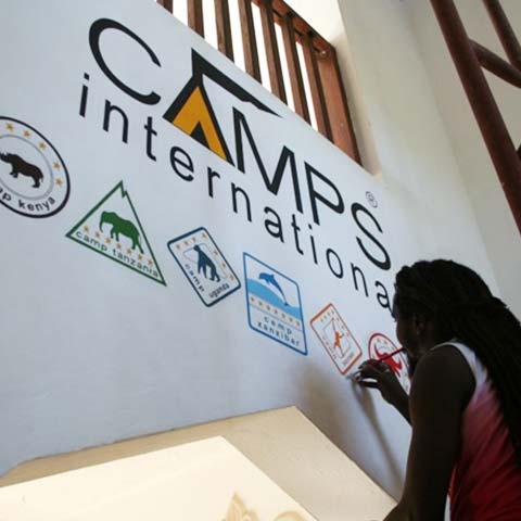 Camps International Logo Signage Design