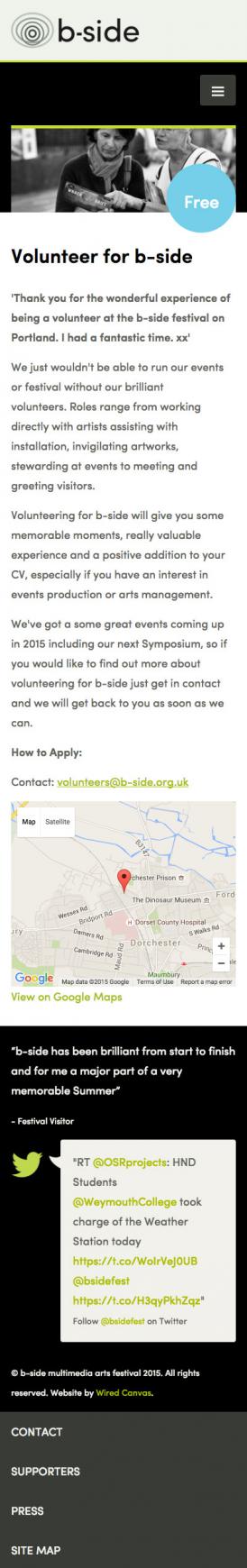 B-Side Mobile Website Design