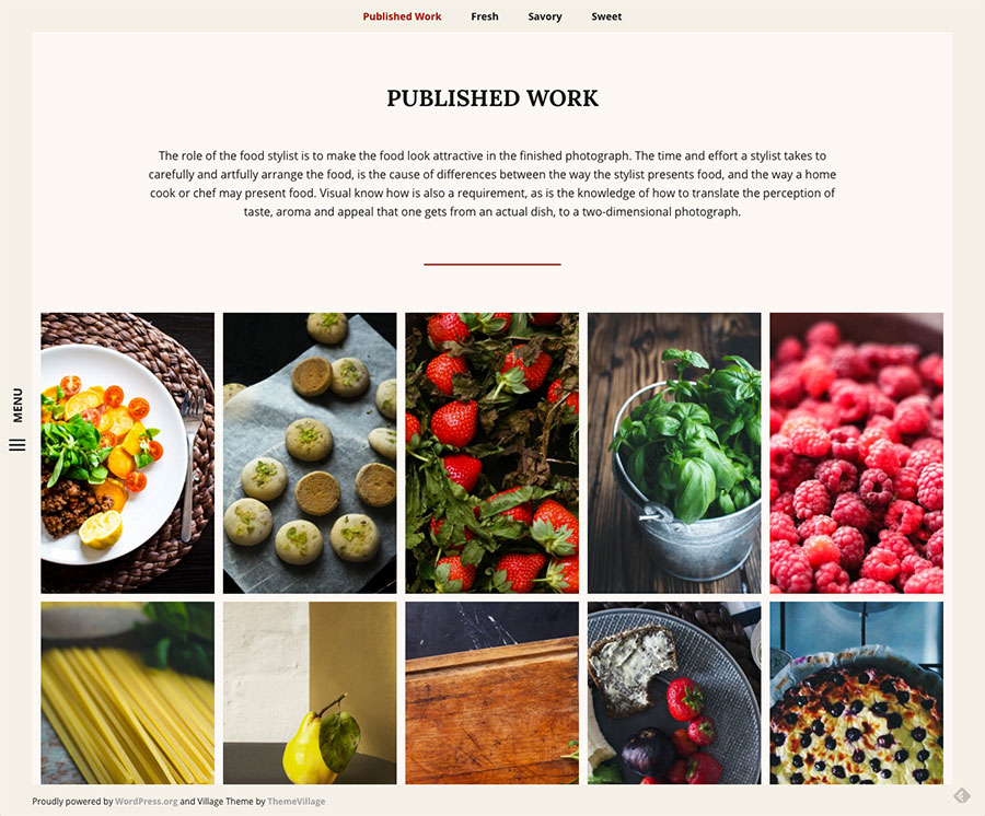 Wordpress Theme for Artists, Photographers and Painters