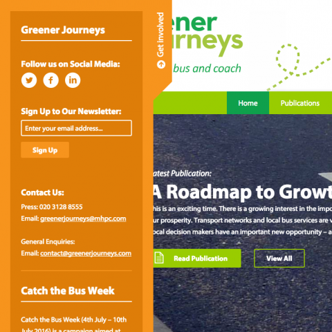 Greener Journeys Navigational Menus